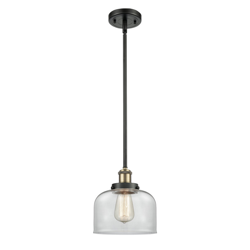 Mini luminaire suspendu en forme de tige 8 po Ballston Urban Bell, Clair, Laiton antique noir, DEL