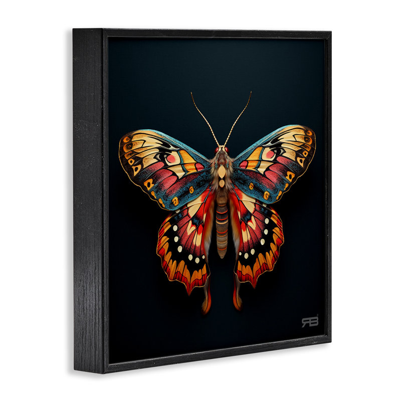 Estampe numérique à motifs vifs par Roozbeh Bahramali, Giclée encadrée noir minuit, H 24 po x l 24 po