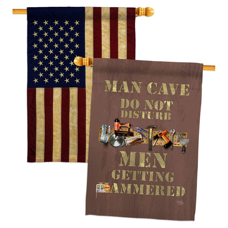 Drapeau de maison 40 po x 28 po Man Cave Men