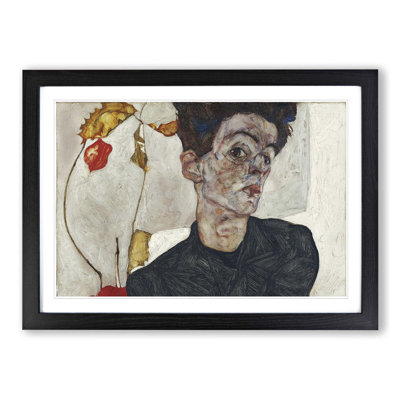 'Self Portrait (6)' by Egon Schiele Framed Painting Print