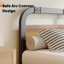 Grand lit plateforme en métal noir avec tête de lit en bois massif foncé de 40 po, rangement sous le lit, support silencieux, aucun sommier requis-1026695247-1034755524
