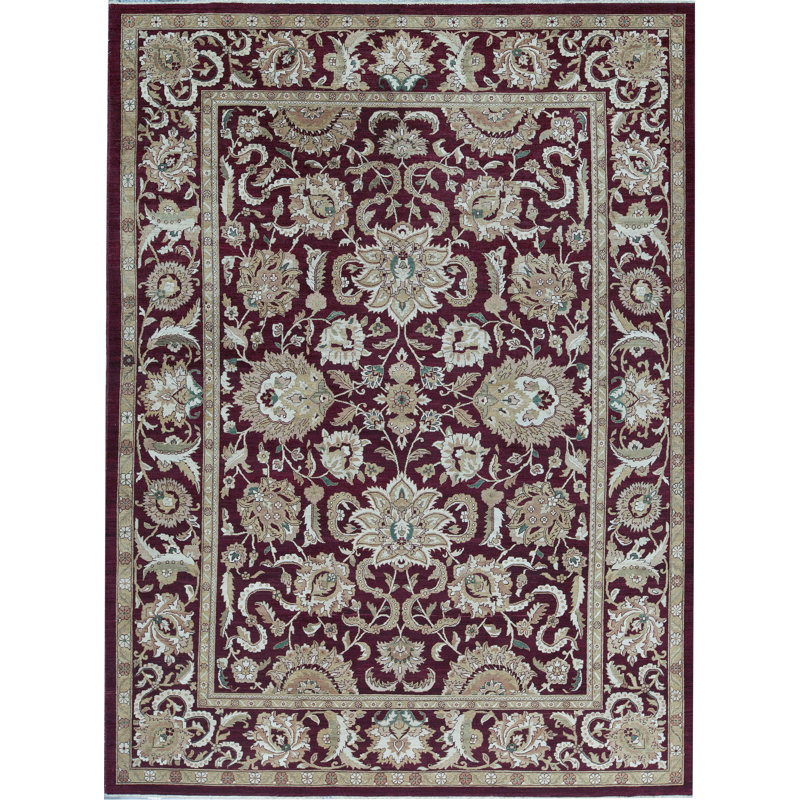 Tapis mauve de haute qualité noué à la main