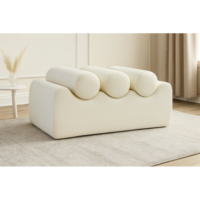 Banc en cuir Rumble Vegan, H 16,5 po x l 32 po x P 22 po, Cuir crème végétalien