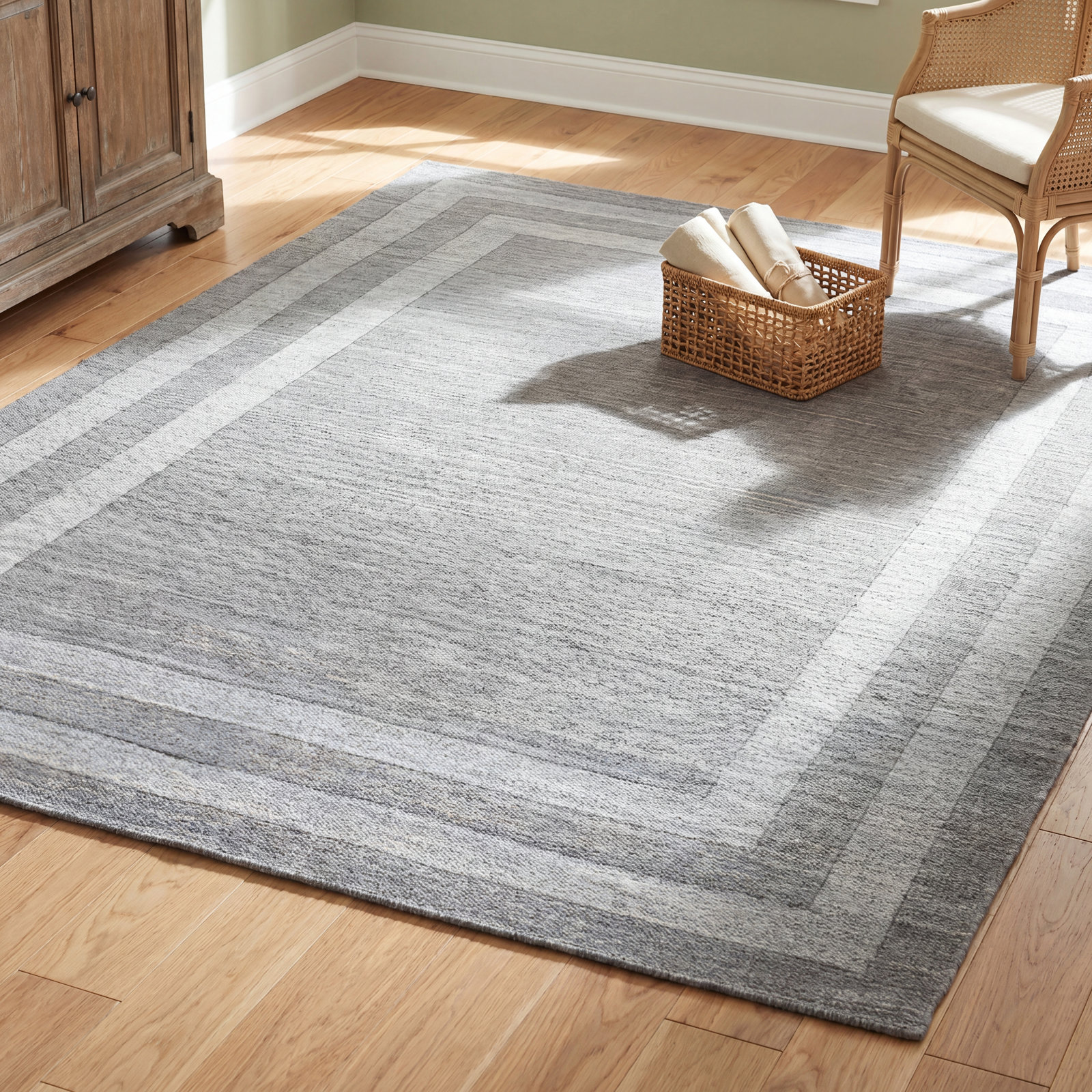 Pierson Medium Gray Hand-Tufted Rug, Rectangle 9' x 13'