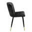 2 chaises de salle à manger modernes, siège en velours gris anthracite avec capitonnage et pieds en métal noir avec accents dorés et chaises de chambre de style 2, ornements de dossier rembourrés-2024659993