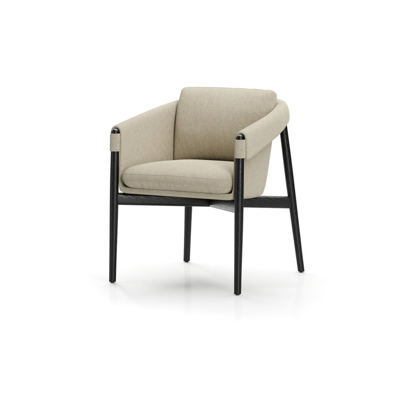 Frank Upholstered Arm Chair, Main Line Flax 20, Black Oak