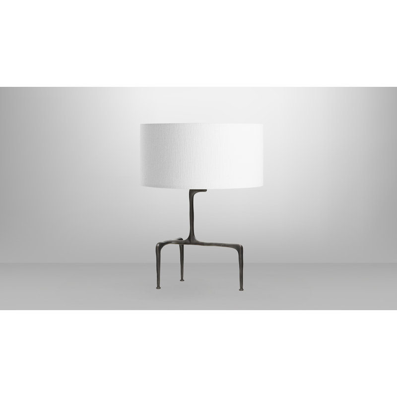 Braque Tripod Table Lamp, Dove Gray, Bronze