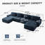 Canapé modulaire en forme de L de 153 pouces avec tissu velours côtelé, canapé 4 places, assise profonde et repose-pieds mobile-396632006-396632007-396632012