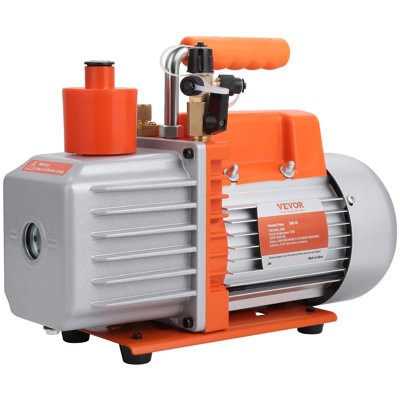 1/2 HP 2 Stage Rotary Vane Vacuum Pump, 7 CFM, 120V Air Conditioning Vacuum Pump, 1/4" SAE Male 3/8" SAE Male 1/2" ACME Male Inlet, for HVAC Repair, Refrigeration Maintenance, Resin Degassing