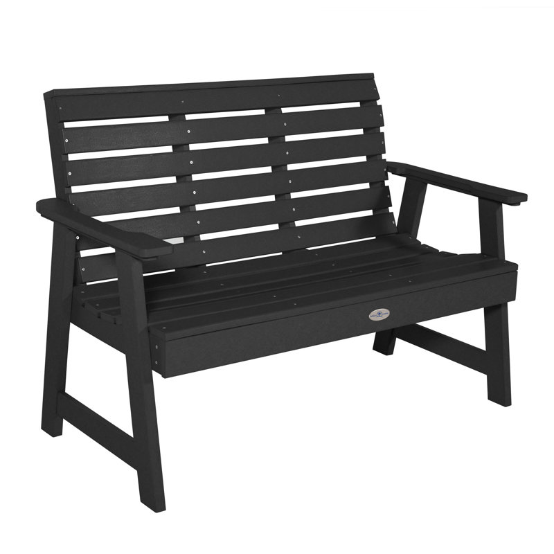 Banc de jardin extérieur Middiler - longueur 4 pi, Noir
