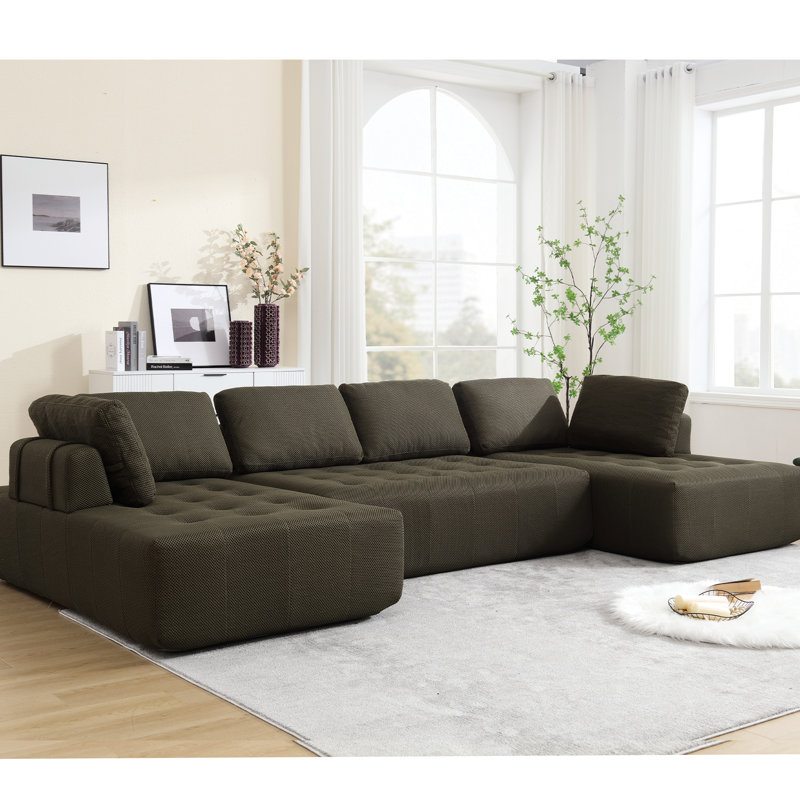 Avaani 6 For Living, tissu d'ameublement modulaire et respirant de 138,5 po, meuble moderne, combinaison modulaire, tissu d'ameublement, décoration de pièce