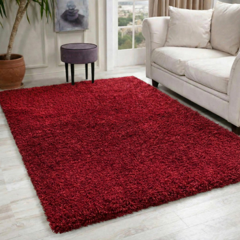 Esterly Solid Colour Shag Area Rug, Rectangle 120 x 170cm