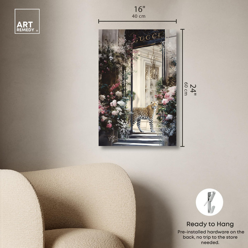 Art floral sur toile, devanture fleurie, Toile tendue, H 24 po x l 16 po