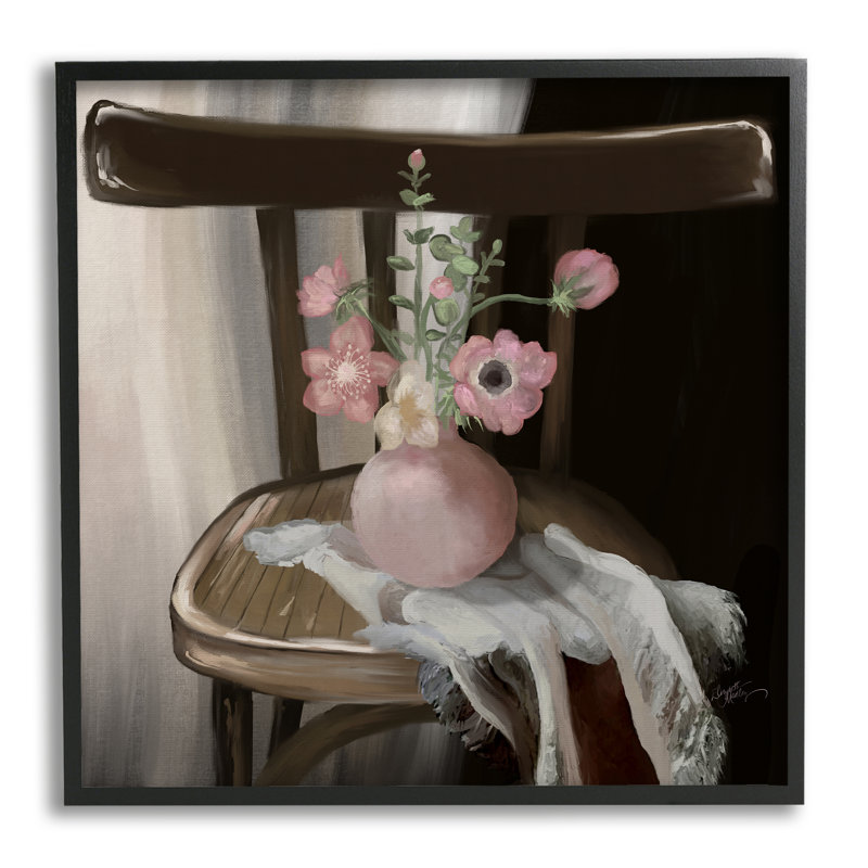 Vase Serene, Giclée encadrée noir minuit, H 17 po x l 17 po x P 1,5 po
