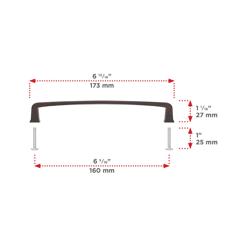 Expression 6 5/16" Centre to Centre Bar/Handle Pull, Brushed Oil-Rubbed Bronze