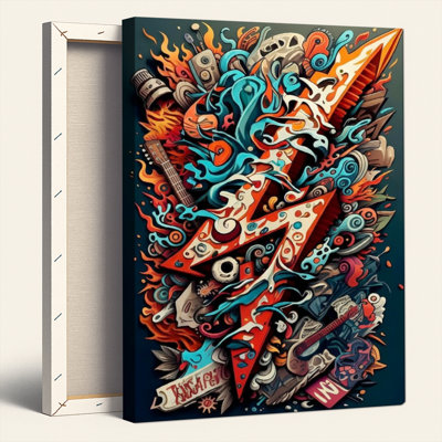 Chaos électrique, reproduction d'art sur toile, ensemble de 1