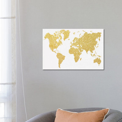 Gold Map- Gallery-Wrapped Canvas Giclée