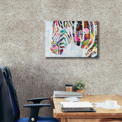 'Zebra' by Artpoptart, Canvas Wall Art