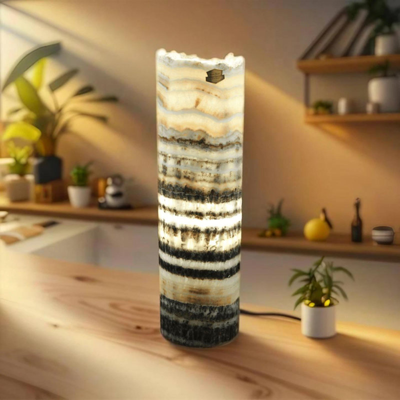 Lampe onyx à seuil écarlate