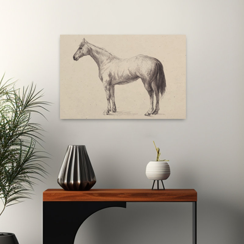 Reproduction d'art mural cheval debout, 16" H x 24" W