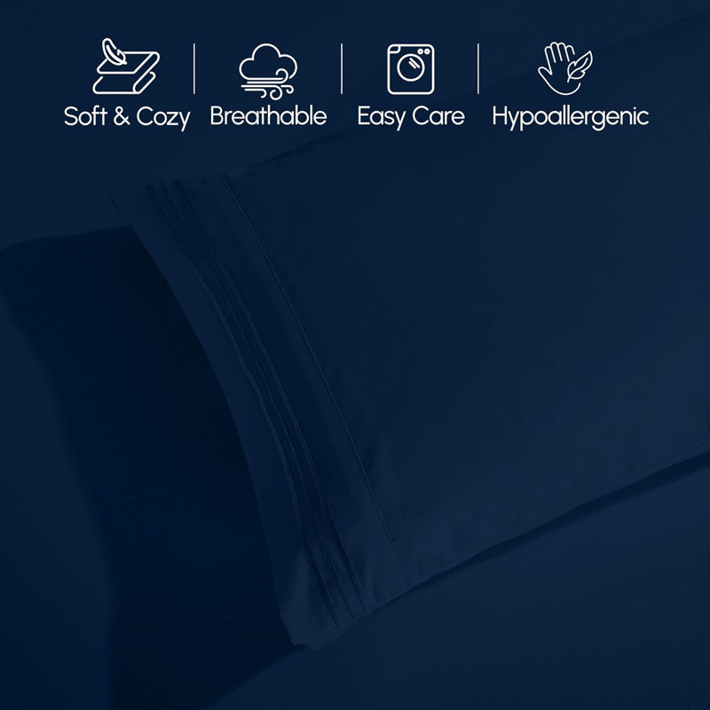 Elegant Comfort Luxury 1500 Premium Hotel Quality Microfiber 4-Piece Sheet Set - Soft, All Around Elastic 18-24 Inches Deep Fitted Sheet - Extra Deep Pocket Sheets