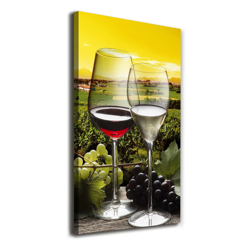 Wine And Grapes - Wrapped Canvas Print