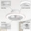 Modern Matt White Metal LED Ceiling Fan, 49.5cm, Dimmable, 6 Speeds, Reversible for Bedroom