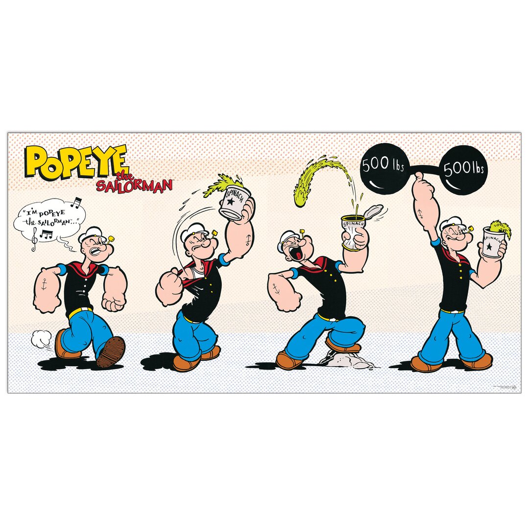 Paneel Popeye Eats Spinach, Grafikdruck