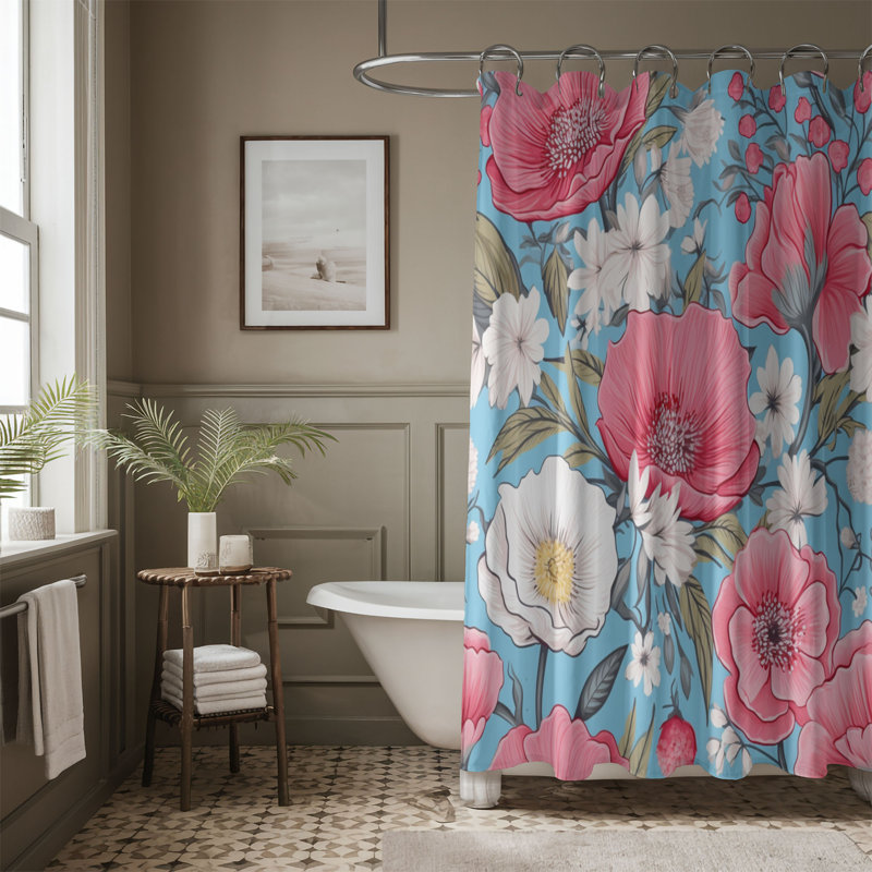 Blossom - Rideau de douche Premium, H 74 po x l 71 po
