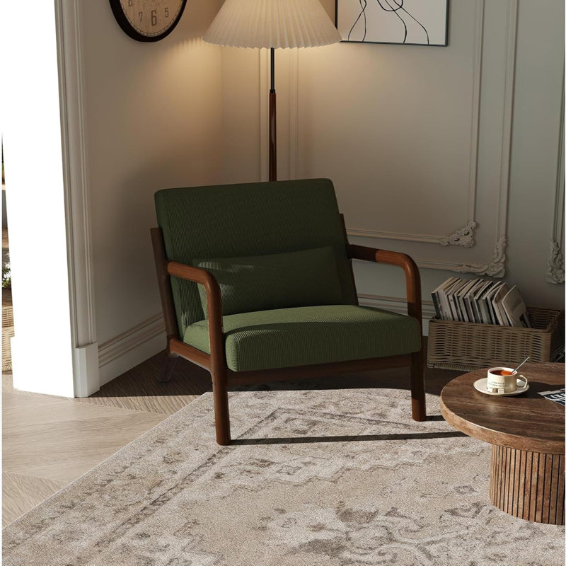 Fauteuil d'appoint ergonomique MidCentury Modern, Green