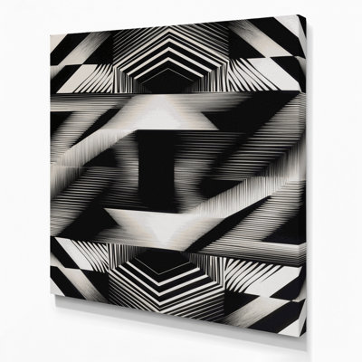 Art mural sur toile noir Op Art 4