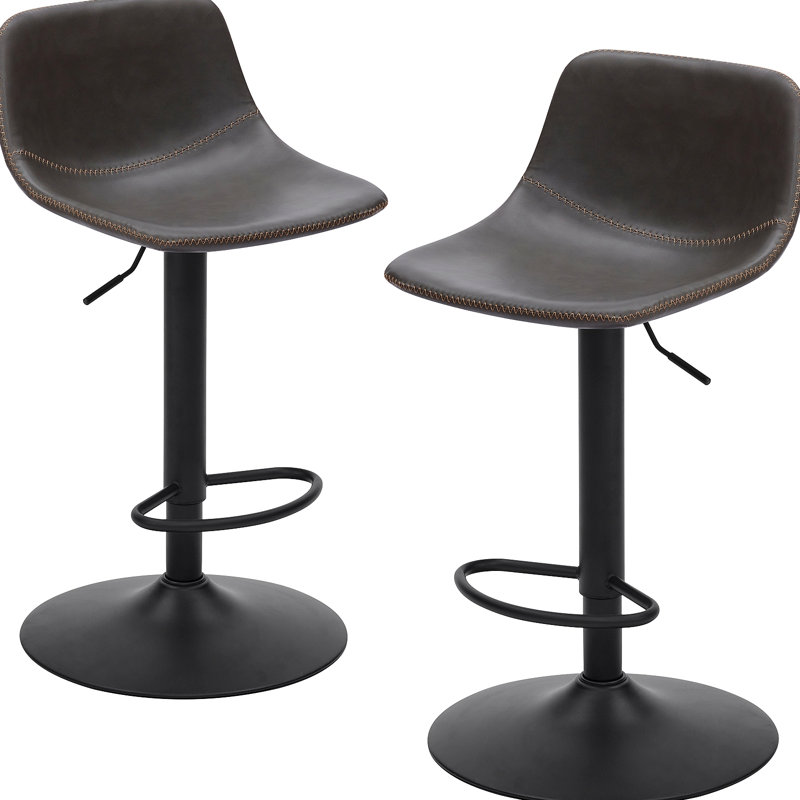 Tabourets de bar réglables de style Mid-Century pivotant, tabourets de bar industriels avec dossier et chaises de bar à hauteur de comptoir