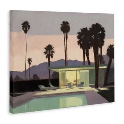 Pool Surrounded by Palms Canvas Wall Art by Noah Bay