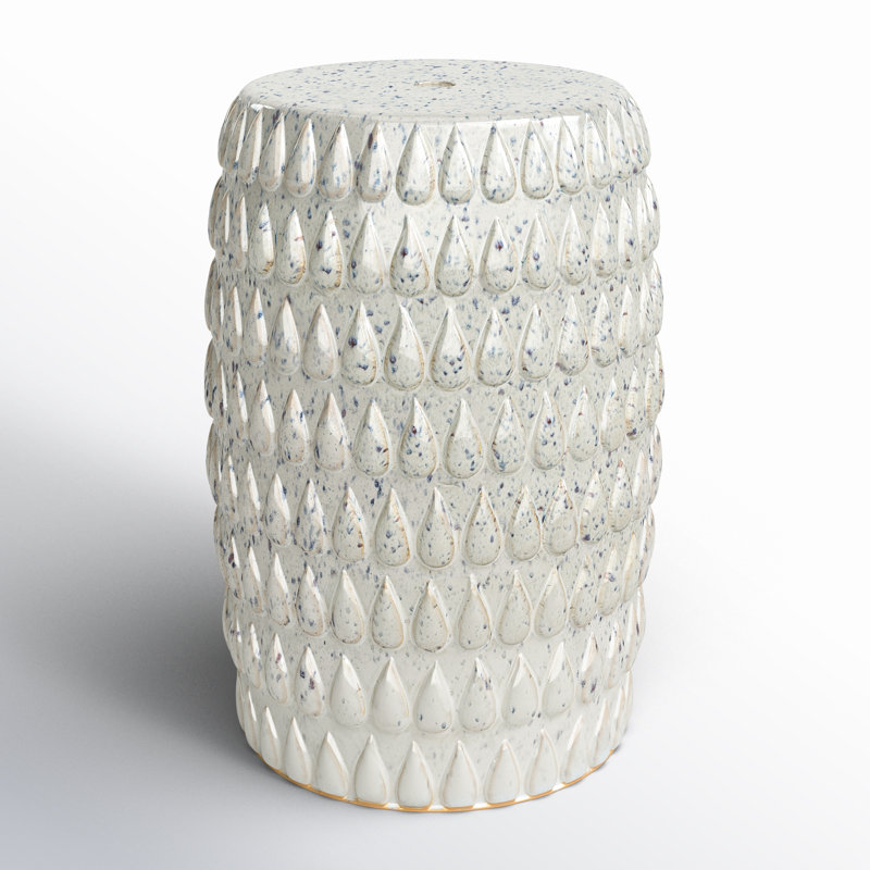 Tabouret de jardin en céramique Fairborn, Blanc