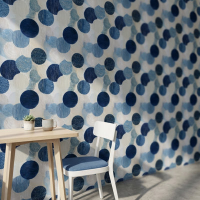 Papier peint géométrique, cercles abstraits, décoration murale