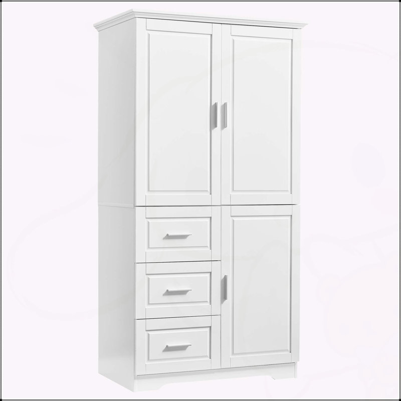 Armoire de rangement polyvalente avec plusieurs compartiments pour divers espaces, Blanc