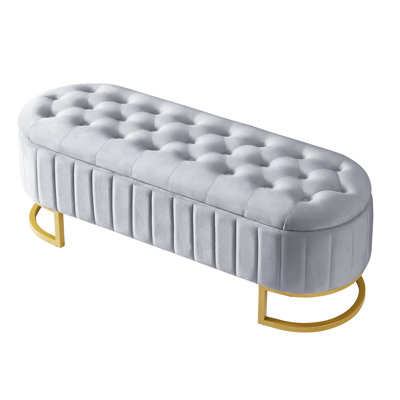 Elegant Upholstered Velvet Storage Ottoman with Button-Tufted -  Everly Quinn, 728C8993D9EE4B889E07476195DD0006