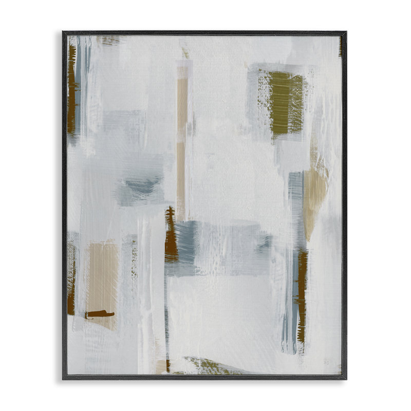 Abstrait avec formes subtiles, estampe numérique encadrée par Susan Jill, Giclée encadrée noir minuit, H 30 po x l 24 po