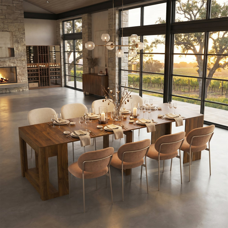Table de salle à manger pliante en bois extensible, idéale pour les cuisines, les salons et les salles de conférence