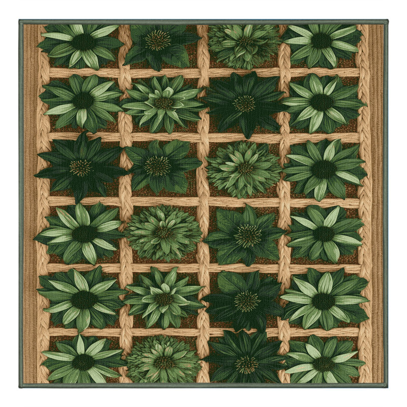 Machine Washable Nature Green Area Rug, Runner 2' x 4'