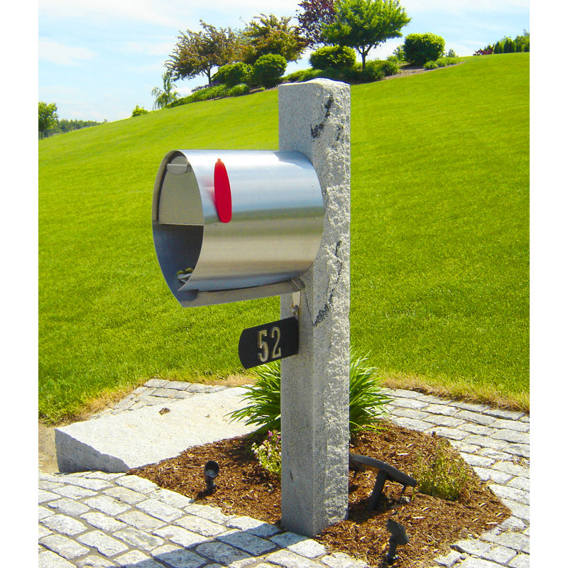 Post Mounted Large Mailbox, Large (17.5" H x 10" W x 18.25" D), Stainless Steel