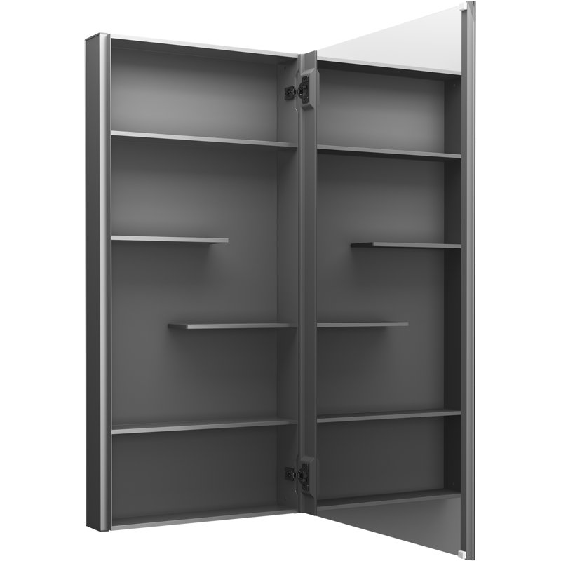 Maxstow™ Surface Mount Frameless Medicine Cabinet with 4 Fixed Shelves, 40" H x 20" W x 3.5" D