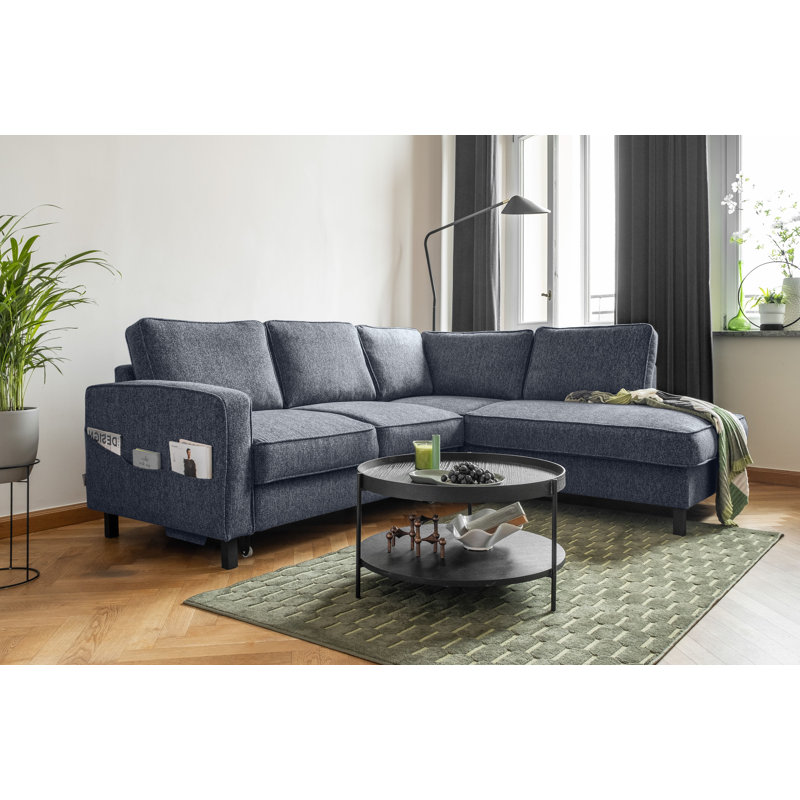 Molly Corner Sofa Bed, Navy Blue, Right Hand Facing