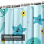 Rideau de douche imperméable à l'eau avec aquarium bleu marine avec 12 crochets Kawaii-1428082882
