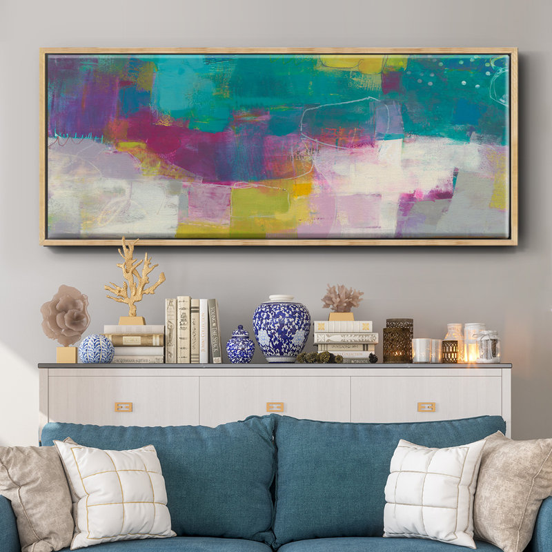 Loop I- Framed Canvas, 20" H x 50" W