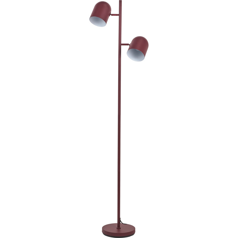 Finn 160cm Matte Task Floor Lamp, Red, Red