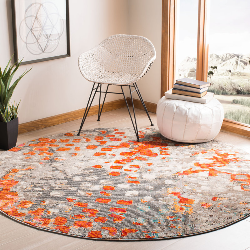 Adelita Abstract Area Rug, Round 122 cm