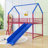 Twin House Loft Bed With Slide And Curtain-1135224415