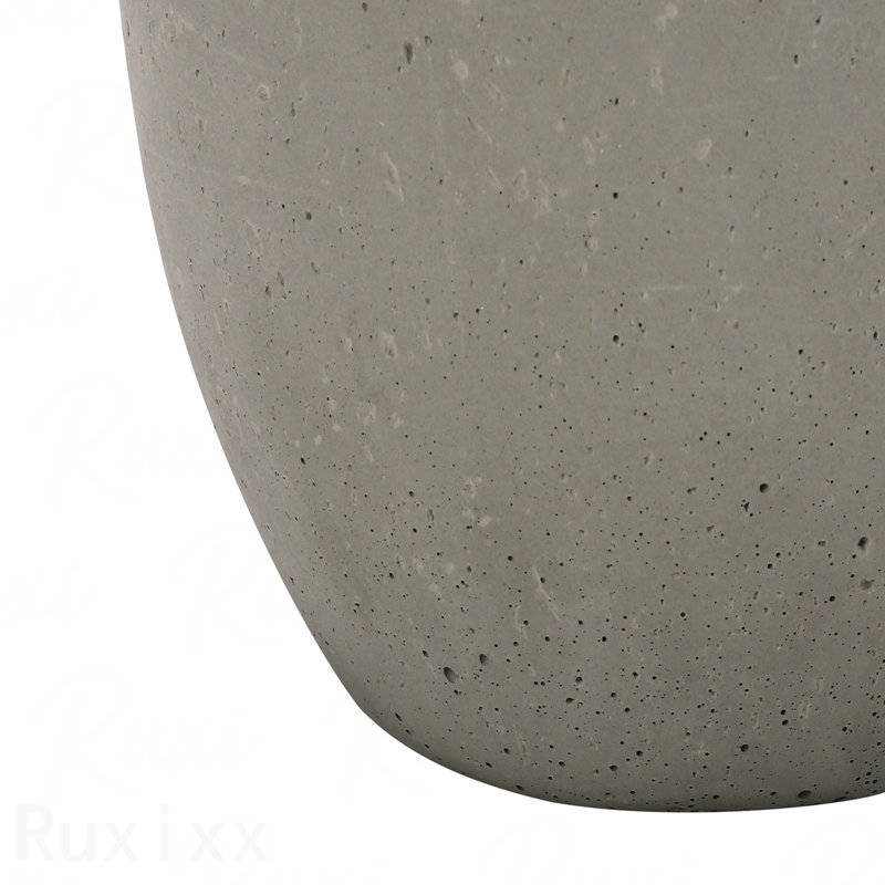 Lampe de table - H 20 po, matériau de béton gris, abat-jour ivoire et crème