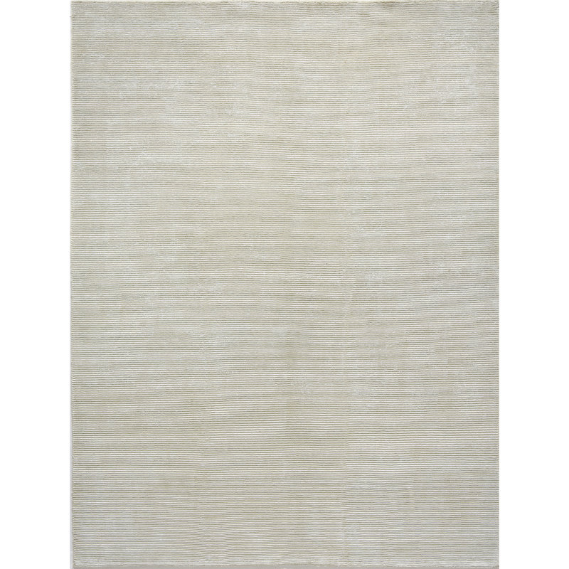 Hand Woven Wool Area Rug, Ivory/Gray, Rectangle 4' x 6'